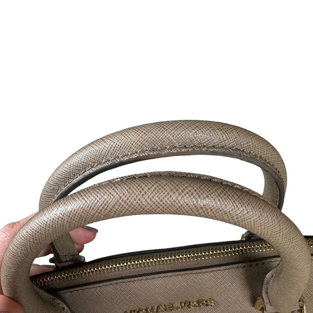 Michael Kors Raspberry‎ CINDY Medium Dome Satchel Saffiano Leather Bag Purse